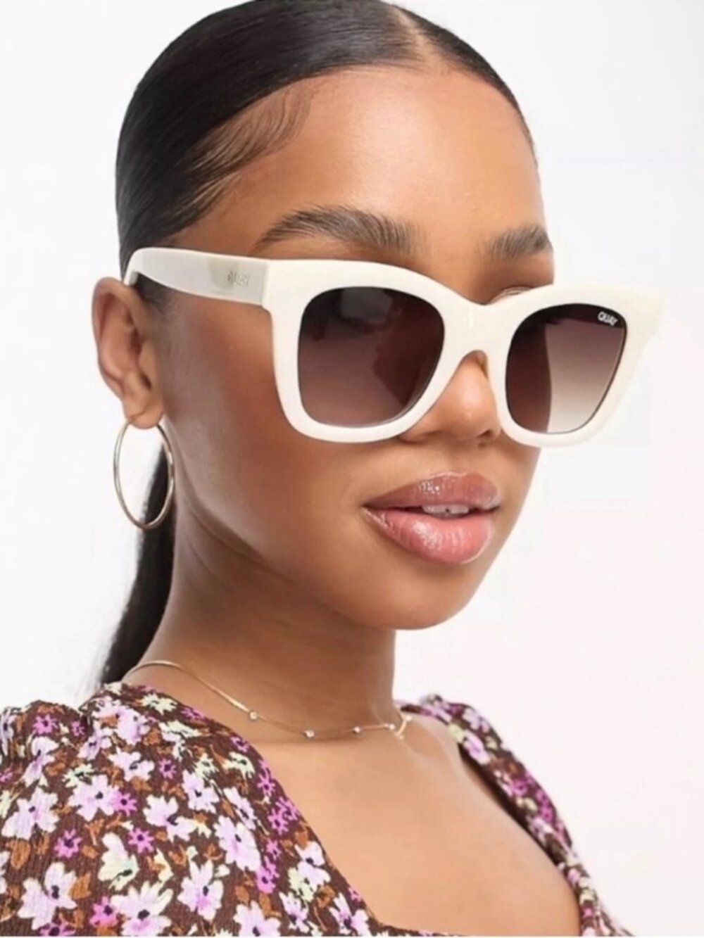 QUAY After Hours White frame / Brown Lens - NWT / Never Worn - Picture 1 of 4